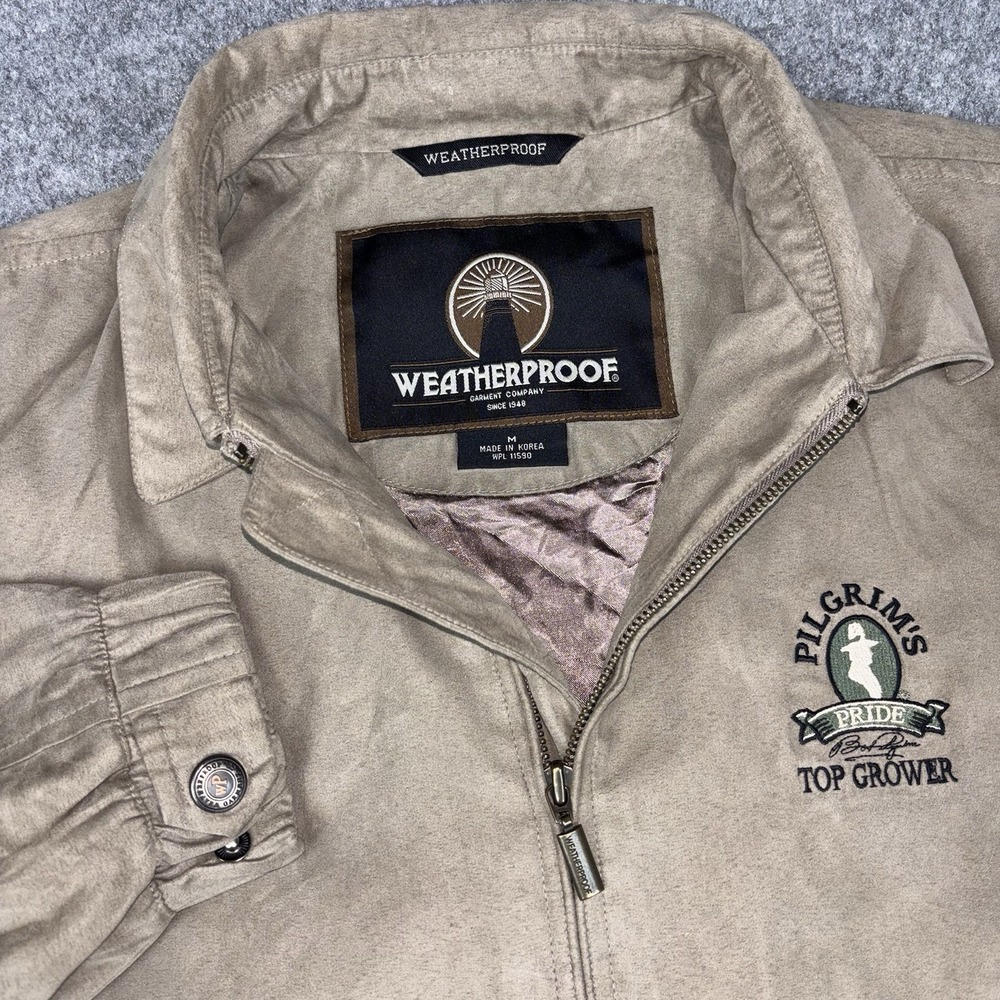 Vintage 90s Weatherproof Jacket Mens M Pilgrims Pride Top Grower Bomber Korea